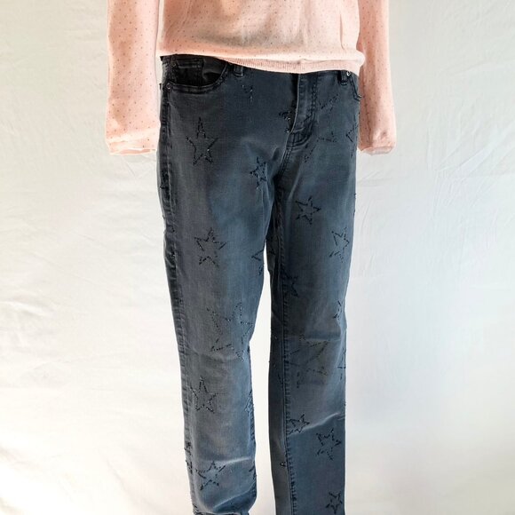 Retro Black Star Pattern Boyfriend Jeans - Picture 3 of 9